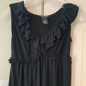 Black Ruffled Sleeveless Dress